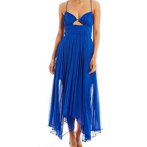 Gianni Bini cobalt blue Londyn Chiffon Dress NWT